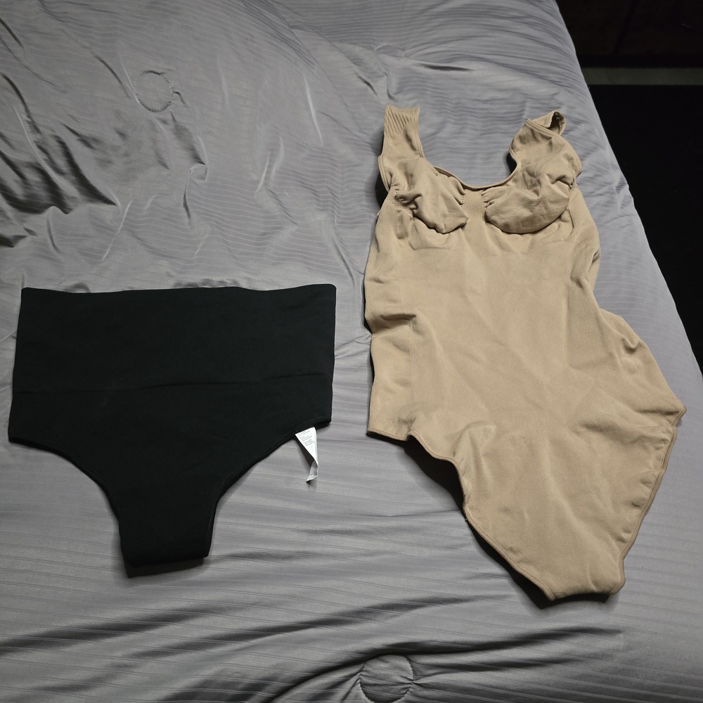 Seamless Black and Tan Shapewear Set Yitty Thong